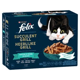 12x80g Smaakvariatie uit het Water Felix Heerlijke Reepjes Kattenvoer