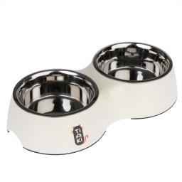 TIAKI Melamine dubbele voerbak 2x 800ml, Ø16cm voor Katten en Honden