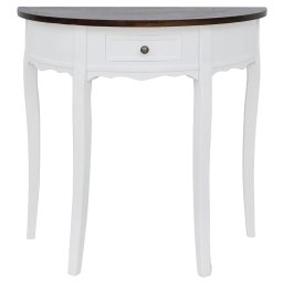 vidaXL Wandtafel met lade halfrond bruin