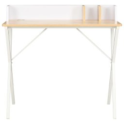 vidaXL Bureau 80x50x84 cm wit en natuurlijk