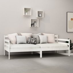 vidaXL Slaapbank massief grenenhout wit 90x200 cm