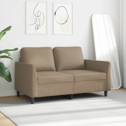 vidaXL Tweezitsbank 120 cm kunstleer cappuccinokleurig