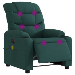 vidaXL Massagestoel elektrisch verstelbaar stof donkergroen