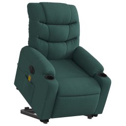 vidaXL Sta-op-massagestoel elektrisch verstelbaar stof donkergroen