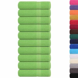 vidaXL Badhanddoeken FROGN 10 st 100x150 cm 360 g/m² appelgroen