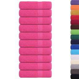 vidaXL Badhanddoeken FROGN 10 st 100x150 cm 360 g/m² roze