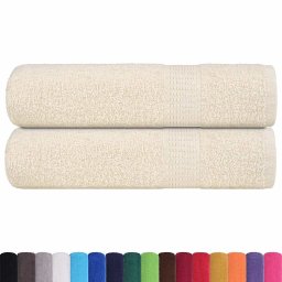vidaXL Douchehanddoeken FROGN 2 st 70x140 cm 360 g/m² crème