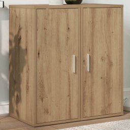 vidaXL Schoenenkasten 2 st 32x35x70 cm bewerkt hout artisanaal eiken