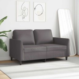 vidaXL Tweezitsbank 120 cm kunstleer grijs