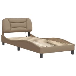 vidaXL Bedframe met LED zonder matras "Hvar" cappuccino 90x200 cm