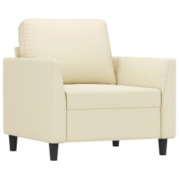 vidaXL 3-delige Loungeset met kussens kunstleer crème