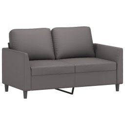vidaXL 2-delige Loungeset met kussens kunstleer grijs