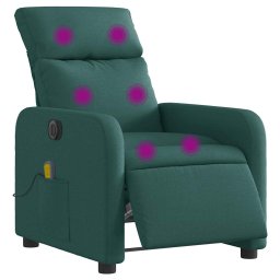 vidaXL Massagestoel elektrisch verstelbaar stof donkergroen