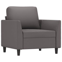 vidaXL 3-delige Loungeset met kussens kunstleer grijs