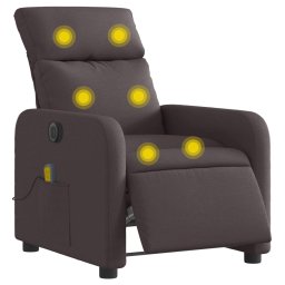 vidaXL Massagestoel elektrisch verstelbaar stof donkerbruin