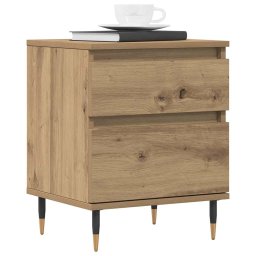 vidaXL Nachtkastje 40x35x50 cm bewerkt hout artisanaal eikenkleur