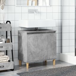 vidaXL Wastafelkast 58x33x60 cm bewerkt hout betongrijs