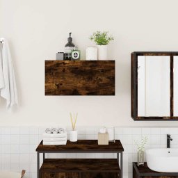 vidaXL Badkamerwandkast 60x25x30 cm bewerkt hout gerookt eikenkleurig