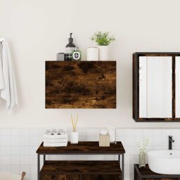 vidaXL Badkamerwandkast 60x25x40 cm bewerkt hout gerookt eikenkleurig