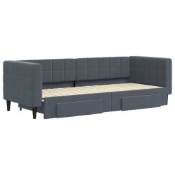vidaXL Slaapbank onderschuifbed en lades 80x200 cm fluweel donkergrijs