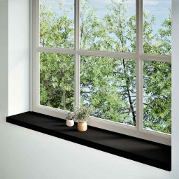 vidaXL Vensterbanken 2 st 140x25x2 cm massief eikenhout bruin-zwart