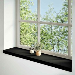 vidaXL Vensterbanken 2 st 110x30x2 cm massief eikenhout bruin-zwart