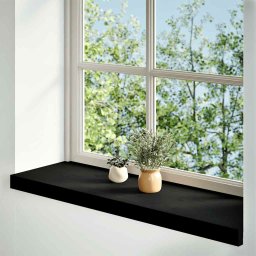 vidaXL Vensterbanken 2 st 80x25x2 cm massief eikenhout bruin-zwart