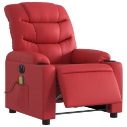 vidaXL Massagestoel verstelbaar elektrisch kunstleer rood