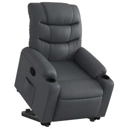 vidaXL Sta-op-stoel kunstleer grijs