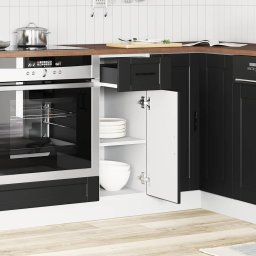vidaXL Onderkast "Porto" bewerkt hout zwart