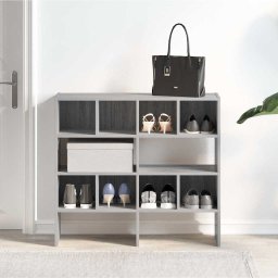 vidaXL Schoenenrekken 2 st stapelbaar 89,5x30x40 cm grijs sonoma eiken