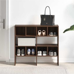 vidaXL Schoenenrekken 2 st stapelbaar 89,5x30x40 cm bruin eikenkleur