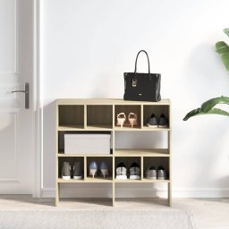 vidaXL Schoenenrekken 2 st stapelbaar 89,5x30x40 cm sonoma eikenkleur