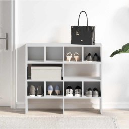 vidaXL Schoenenrekken 2 st stapelbaar 89,5x30x40 cm wit
