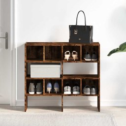 vidaXL Schoenenrekken 2 st stapelbaar 89,5x30x40 cm gerookt eikenkleur