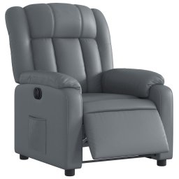 vidaXL Fauteuil verstelbaar elektrisch kunstleer grijs