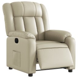 vidaXL Fauteuil elektrisch verstelbaar kunstleer crèmekleurig