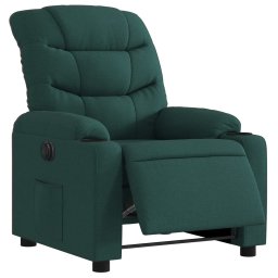 vidaXL Fauteuil verstelbaar elektrisch stof donkergroen