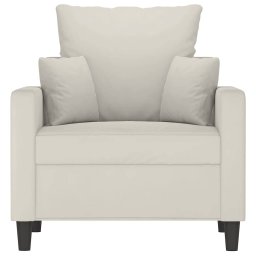 vidaXL Fauteuil 60 cm fluweel crèmekleurig