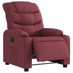 vidaXL Fauteuil verstelbaar elektrisch stof wijnrood
