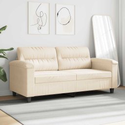 vidaXL Tweezitsbank 140 cm microvezelstof beige