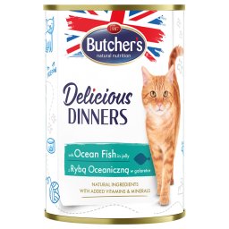 24x 400g Butcher's Delicious Dinners kattenvoer met zeevis natvoer