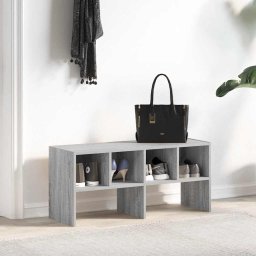 vidaXL Schoenenrek stapelbaar 89,5x30x40 cm grijs sonoma eikenkleurig