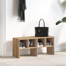 vidaXL Schoenenrek stapelbaar 89,5x30x40 cm artisanaal eikenkleurig
