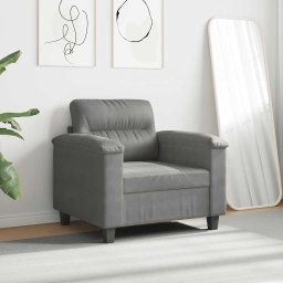 vidaXL Fauteuil 60 cm microvezelstof donkergrijs