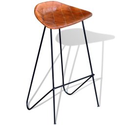 vidaXL Barstoelen 4 st echt leer bruin