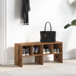 vidaXL Schoenenrek stapelbaar 89,5x30x40 cm oud houtkleurig