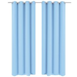 vidaXL Gordijn met metalen ringen verduisterend 270x245 turquoise