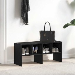 vidaXL Schoenenrek stapelbaar 89,5x30x40 cm zwart eikenkleurig