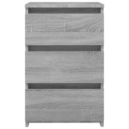 vidaXL Nachtkastje 40x35x62,5 cm bewerkt hout grijs sonoma eikenkleur